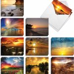 The Best Card Company - 20 Landscape Nature Note Cards Blank (4 x 5.12 Inch) (10 Designs, 2 Each) - Moonshine AM7169OCB-B2x10